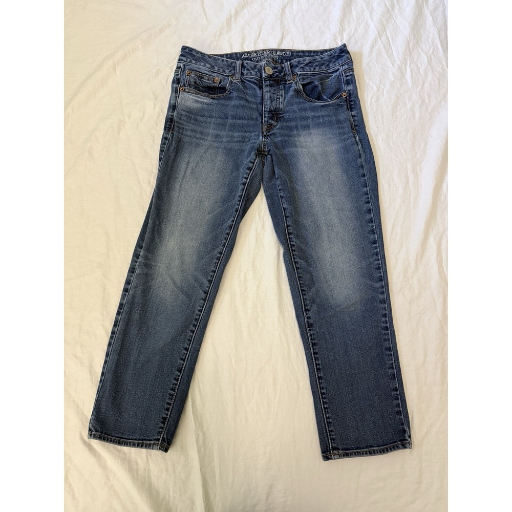 Women's American Eagle Boy Crop Blue Jeans, Size 6 Regular